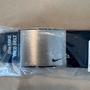 Nike Black Belt with Silver Buckle